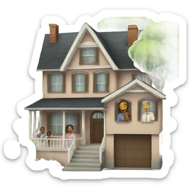 home with family sticker
