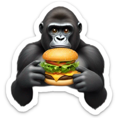 Gorille with hamburger sticker