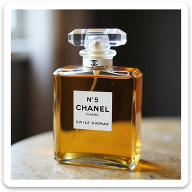 Remove background, keep only the realistic Chanel No. 5 perfume bottle, preserve glass details, transparent background. sticker