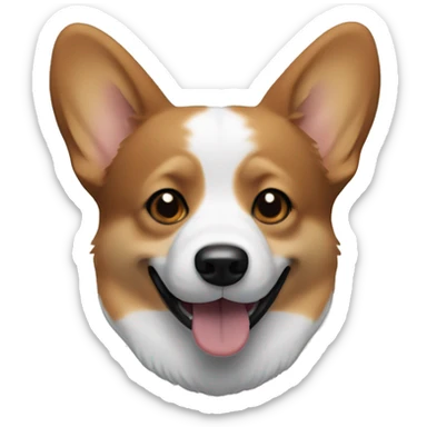 corgi dog, color black, white and brown sticker