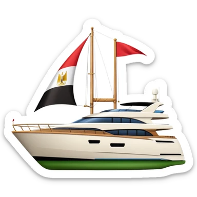 yacht with Egyptian small flag sticker