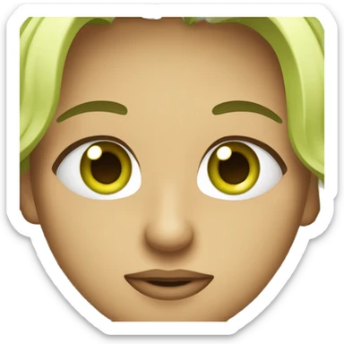 Un auacate con pestañas y ojos verdes sticker