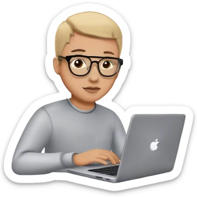 programmer with laptop sticker