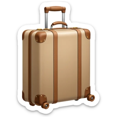beige suitcase with wheels sticker