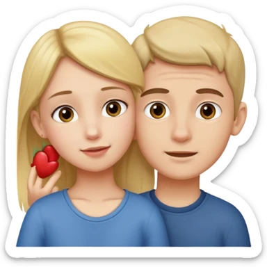 A girl holding an boys ear tightly sticker