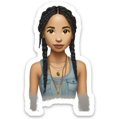 Zoe Kravitz, Portrait, Hippie Clothes sticker