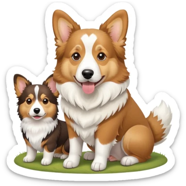 Dog Mestizo sheepdogs and corgis sticker