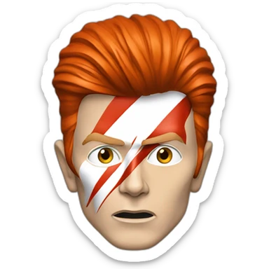 A TOK emoji of david bowie aladdin sane, grey background sticker