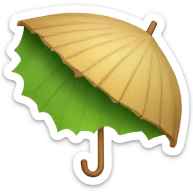 Wooden leaf umbrella sticker