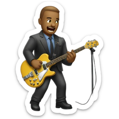Cool boss that play an electric base and sings sticker