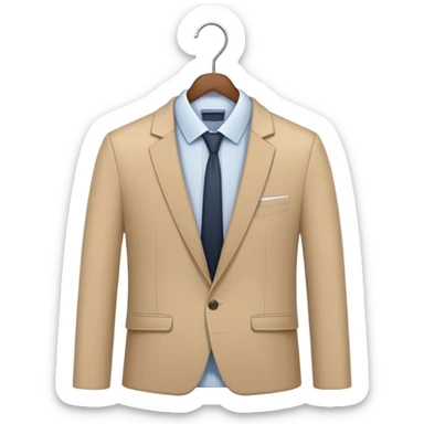 Minimalist clothes hanger with business blazer, professional style icon sticker