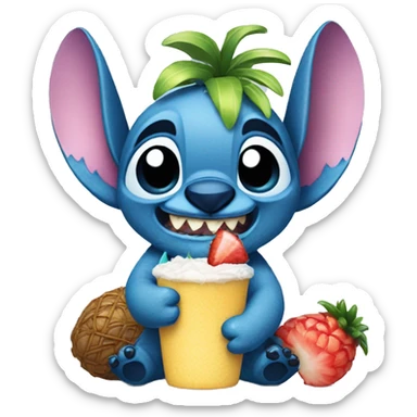 Stitch with pinocolada sticker