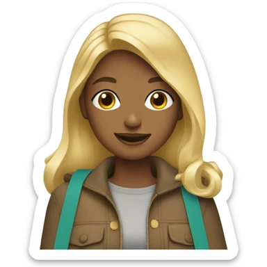 blonde girl with bags sticker