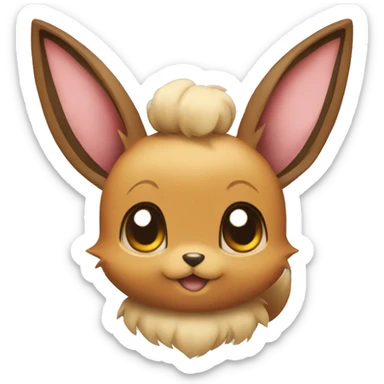 Eevee Pokemon with hearts sticker