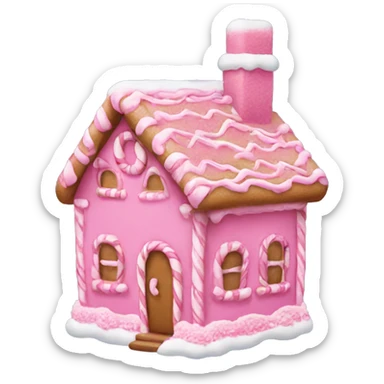 Pink gingerbread house sticker