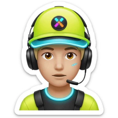 Neon Visor Gamer sticker