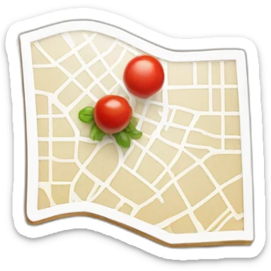 map marker shape, "food", white bg, w h 80% sticker