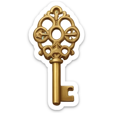 ornate ancient key sticker