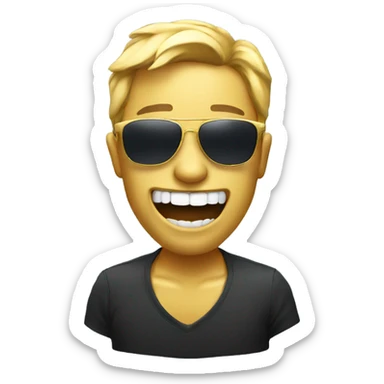 Gold tooth wearing sunglasses sticker