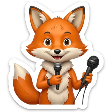 fox  singing with mic  sticker