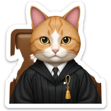 cat lawyer won the case in court sticker