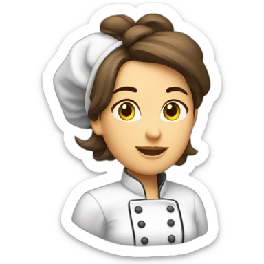 cocinera con cabello largo y gorro de chef sticker