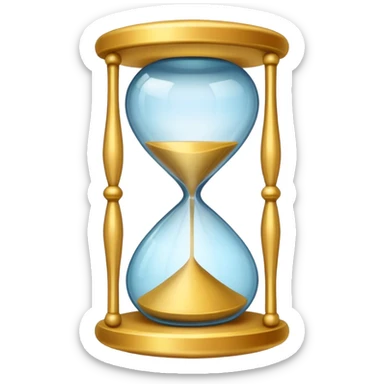 hourglass morphing fading into checkmark  sticker