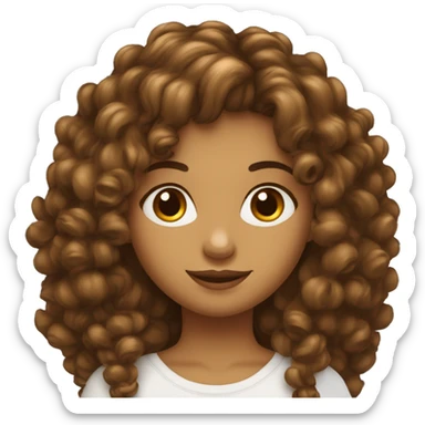 Fille métisse au long cheveux bouclés brun  sticker