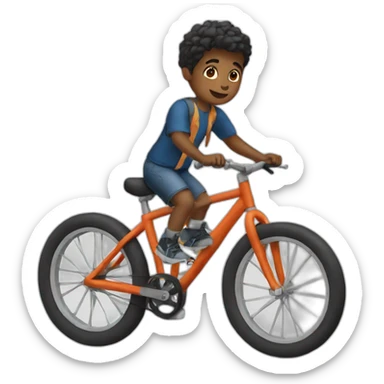 One boy sit inthe bike sticker