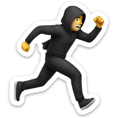 A thief running sticker