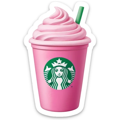 Starbucks pink matcha with th loye sticker