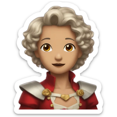 corazon rojo con espad sticker