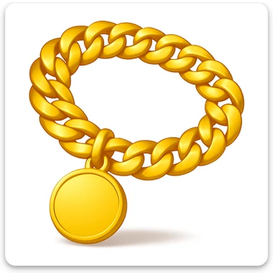 Keep the image exactly like the reference but make the circle pendant blank, in iOS emoji style. Add a soft shadow. All other details and style should remain the same. sticker