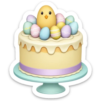 easter pastel cake sticker