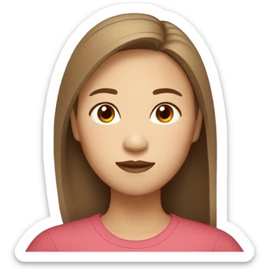 filipino korean woman with straight light brown hair sticker