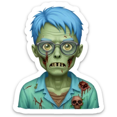 zombie with blue glasses sticker