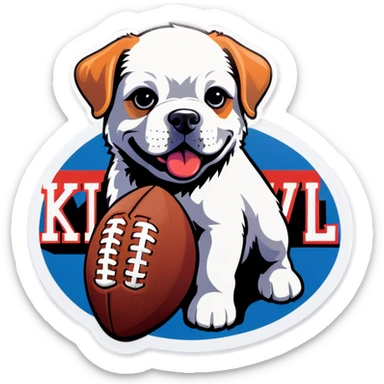Super Bowl puppy Kansas City sticker