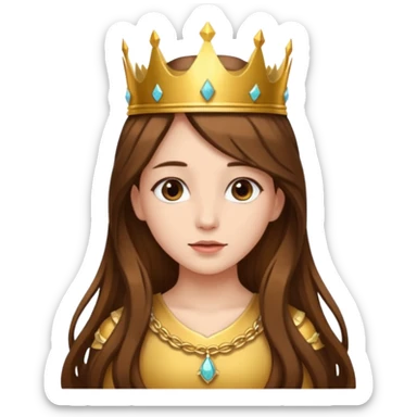 girl with crown long hair sticker
