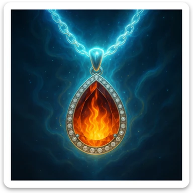 Make the necklace floating and ethereal, with a glowing aura sticker