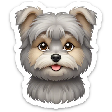 grey Morkie dog sticker
