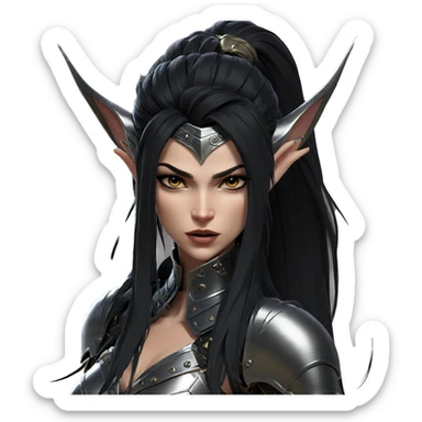 elf girl in armor sticker