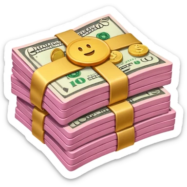 Pink wad of money sticker