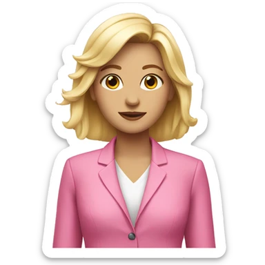 blonde girl in pink suit  sticker