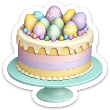 easter pastel cake sticker
