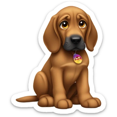 A Bloodhound puppy dog says no to racism! sticker