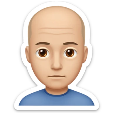 a stupid man with a very flat head sticker