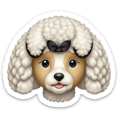 Furry poodle sticker