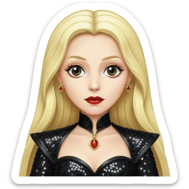 Countess Dracula with long blonde hair and black sequin outfit sticker