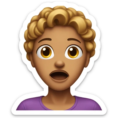 shocked woman hands up sticker