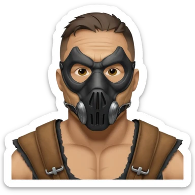 tom hardys bane from batman the dark knight, as mask that only covers his mouth sticker